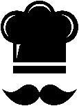 Chef's hat and moustache - restaurant logo